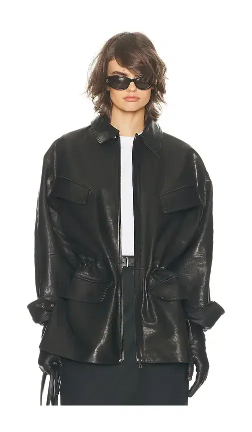 Helsa The Peplum Leather Moto Jacket