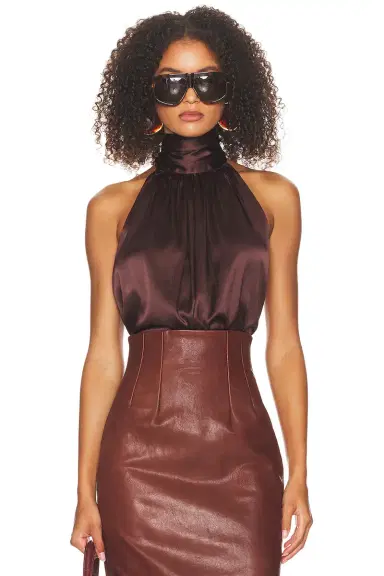 Helsa Silk Charmeuse Halter Top | Thumbnail 2 Helsa Silk Charmeuse Halter Top | Thumbnail 2