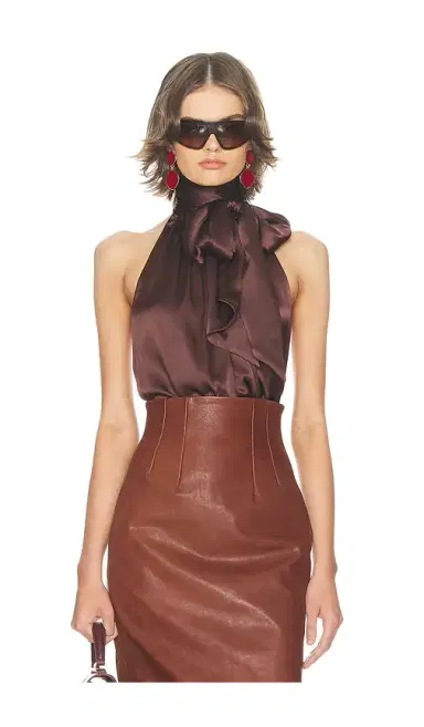 Helsa Silk Charmeuse Halter Top | Thumbnail 6 Helsa Silk Charmeuse Halter Top | Thumbnail 6