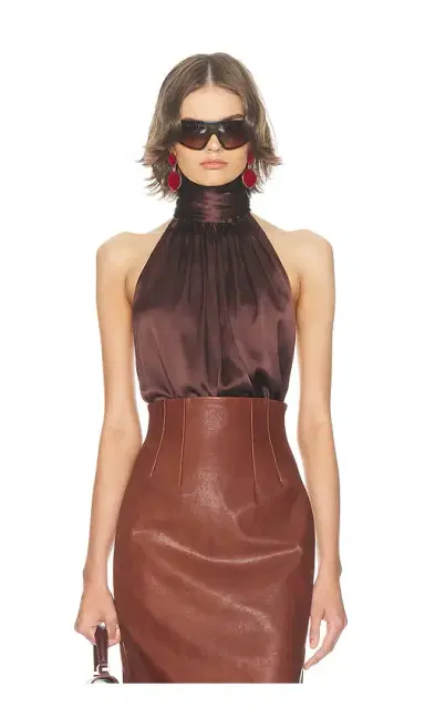 Helsa Silk Charmeuse Halter Top | Thumbnail 7 Helsa Silk Charmeuse Halter Top | Thumbnail 7