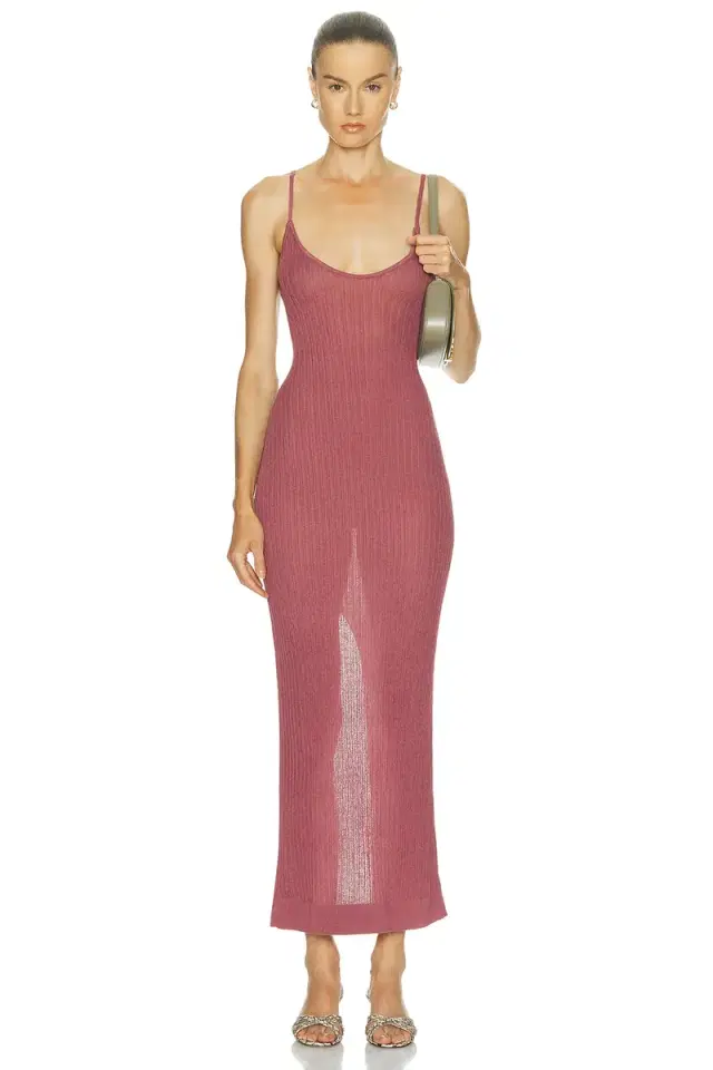 Skims Sheer Knit Midi Dress