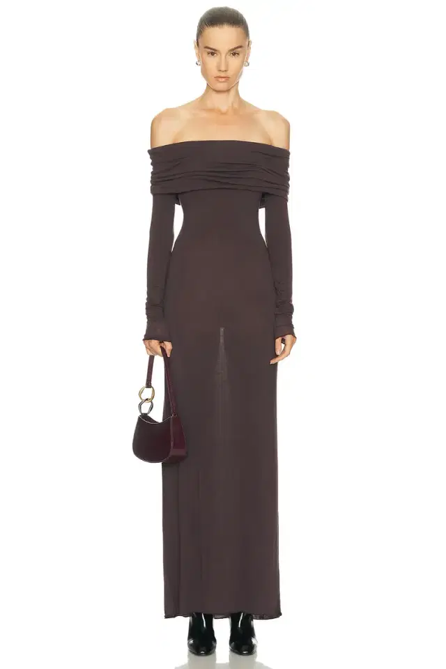SKIMS Sheer Modal Off Shoulder Long Dress