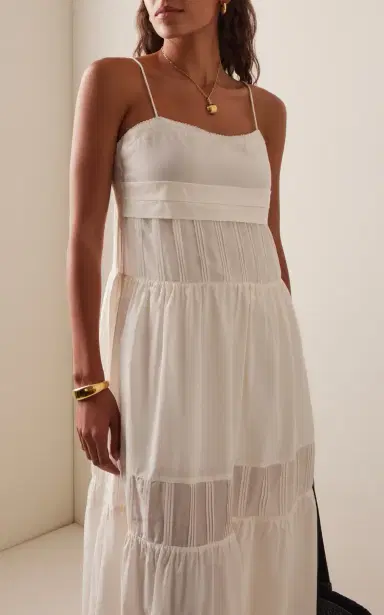 Posse Exclusive Pearl Cotton-Silk Midi Dress | Thumbnail 3 Posse Exclusive Pearl Cotton-Silk Midi Dress | Thumbnail 3