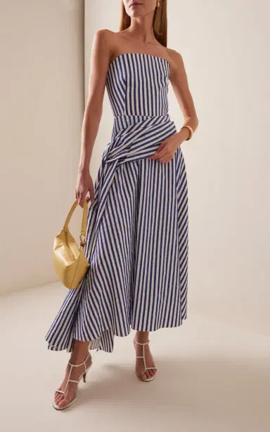 Rosie Assoulin Draped Striped Midi Skirt | Thumbnail 12