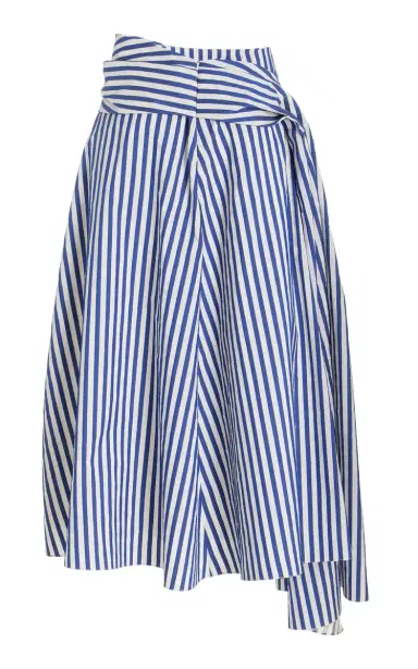 Rosie Assoulin Draped Striped Midi Skirt | Thumbnail 15