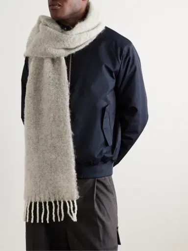 NN07 Fringed Wool-Blend Scarf - Men | Thumbnail 2 NN07 Fringed Wool-Blend Scarf - Men | Thumbnail 2