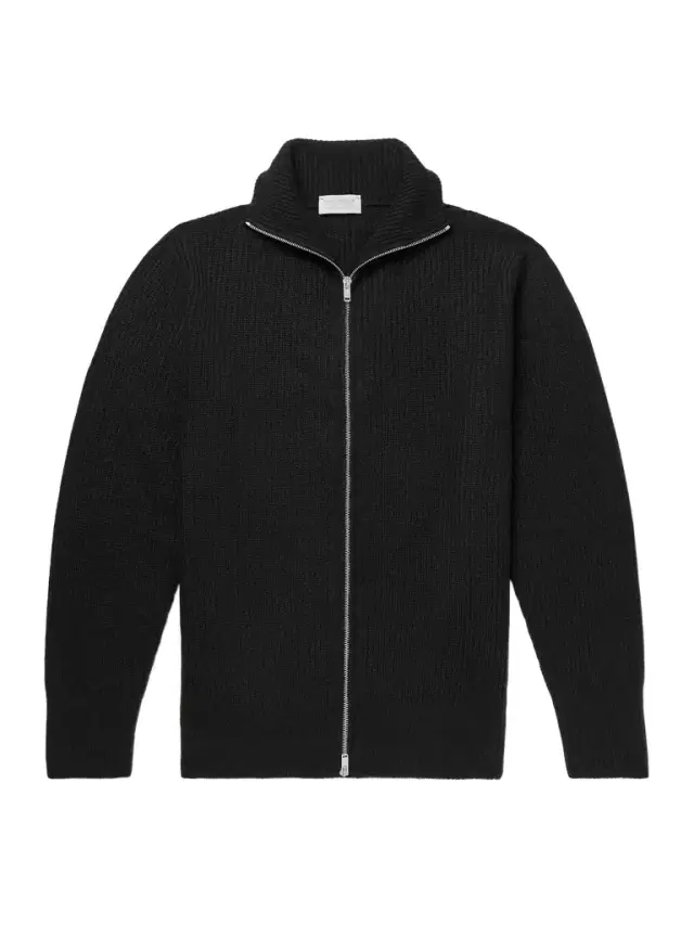 Mallam Ribbed Recycled-Cashmere and Merino Wool-Blend Zip-Up Cardigan - Men
