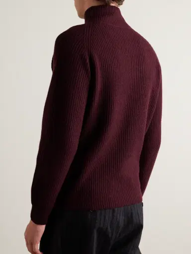 John Smedley Ryker Ribbed Recycled-Cashmere and Wool-Blend Half-Zip Sweater - Men | Thumbnail 3 John Smedley Ryker Ribbed Recycled-Cashmere and Wool-Blend Half-Zip Sweater - Men | Thumbnail 3