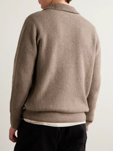 John Smedley Mallam Ribbed Recycled-Cashmere and Merino Wool-Blend Zip-Up Cardigan - Men | Thumbnail 3 John Smedley Mallam Ribbed Recycled-Cashmere and Merino Wool-Blend Zip-Up Cardigan - Men | Thumbnail 3