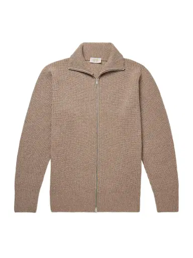 John Smedley Mallam Ribbed Recycled-Cashmere and Merino Wool-Blend Zip-Up Cardigan - Men | Thumbnail 1 John Smedley Mallam Ribbed Recycled-Cashmere and Merino Wool-Blend Zip-Up Cardigan - Men | Thumbnail 1