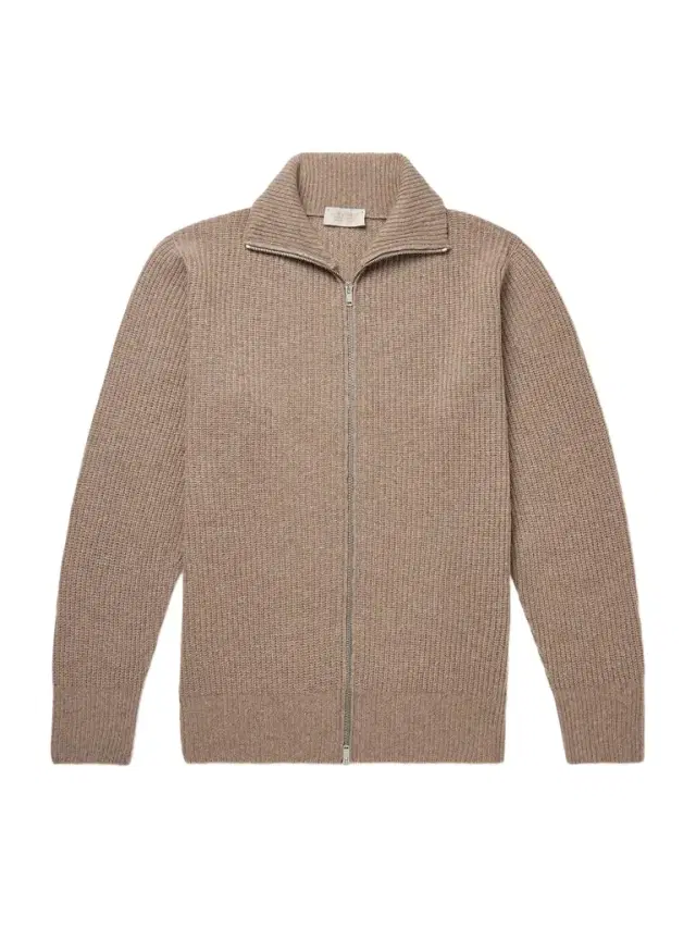 John Smedley Mallam Ribbed Recycled-Cashmere and Merino Wool-Blend Zip-Up Cardigan - Men