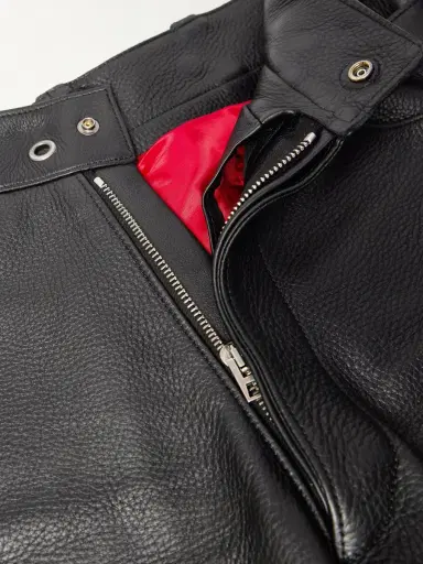 Tom Ford Straight-Leg Eyelet-Embellished Paneled Full-Grain Leather Trousers - Men | Thumbnail 6