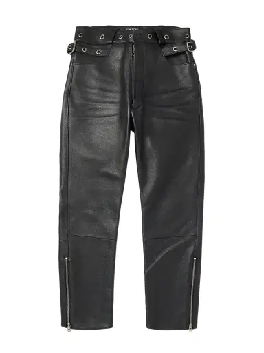 Tom Ford Straight-Leg Eyelet-Embellished Paneled Full-Grain Leather Trousers - Men | Thumbnail 1