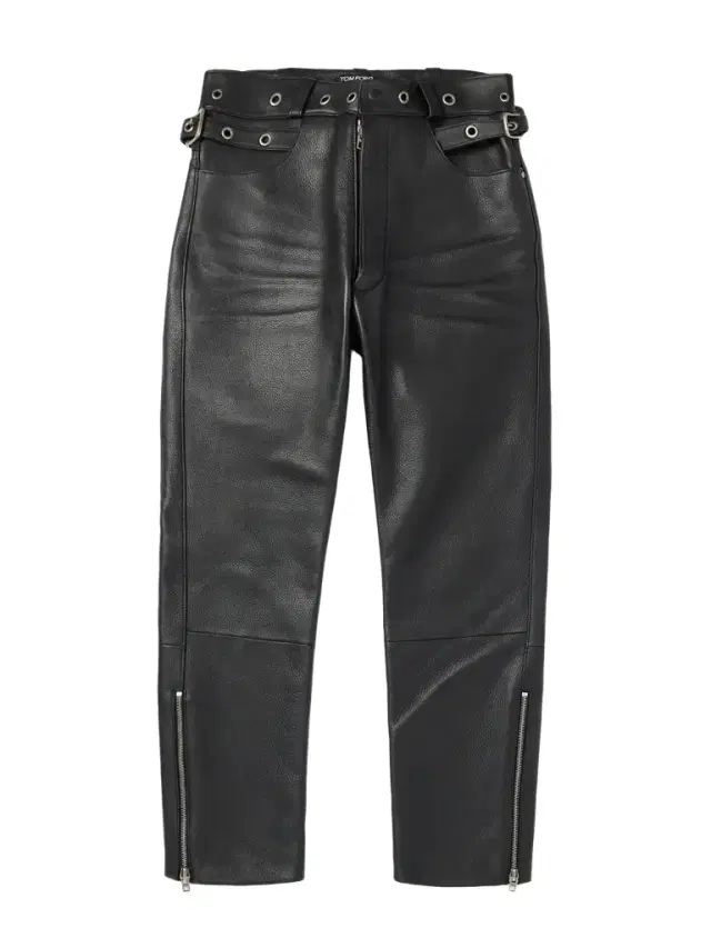 Straight-Leg Eyelet-Embellished Paneled Full-Grain Leather Trousers - Men