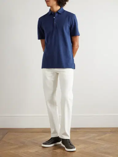 Zegna Roccia Slim-Fit Straight-Leg Cotton Trousers - Men | Thumbnail 2