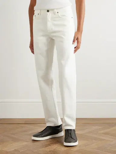 Zegna Roccia Slim-Fit Straight-Leg Cotton Trousers - Men | Thumbnail 3