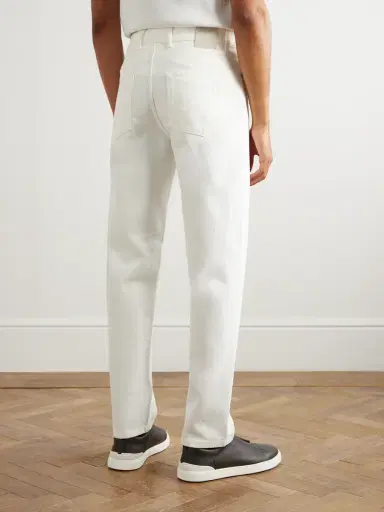 Zegna Roccia Slim-Fit Straight-Leg Cotton Trousers - Men | Thumbnail 4