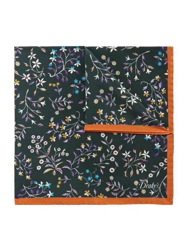 Floral-Print Wool Pocket Square - Men