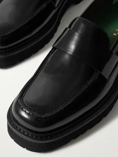 Vinny's Peeters Glossed-Leather Loafers - Men | Thumbnail 5