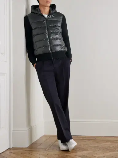 Moncler Quilted Shell-Panelled Virgin Wool and Cashmere-Blend Down Jacket - Men | Thumbnail 2 Moncler Quilted Shell-Panelled Virgin Wool and Cashmere-Blend Down Jacket - Men | Thumbnail 2