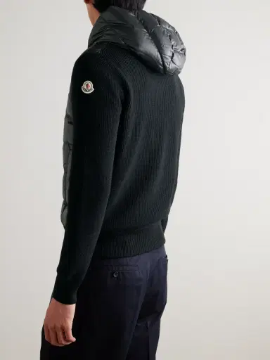 Moncler Quilted Shell-Panelled Virgin Wool and Cashmere-Blend Down Jacket - Men | Thumbnail 4 Moncler Quilted Shell-Panelled Virgin Wool and Cashmere-Blend Down Jacket - Men | Thumbnail 4