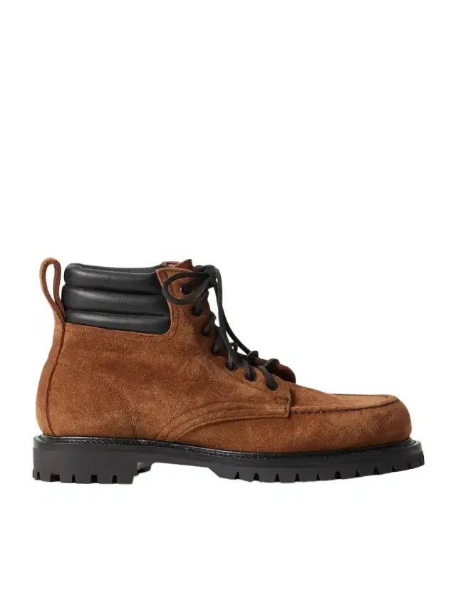 Salvia Padded Leather-Trimmed Suede Boots - Men