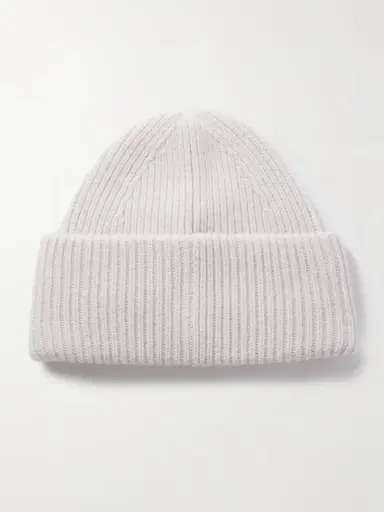 Acne Studios Appliquéd Ribbed Wool And Yak Hair-blend Beanie | Thumbnail 3 Acne Studios Appliquéd Ribbed Wool And Yak Hair-blend Beanie | Thumbnail 3