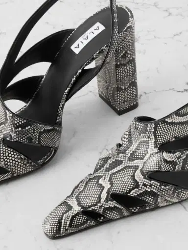 Alaïa 90 Snakeskin Slingback Sandals | Thumbnail 4