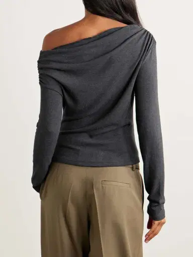 Staud Philomena One-shoulder Draped Modal-blend Jersey Top | Thumbnail 3 Staud Philomena One-shoulder Draped Modal-blend Jersey Top | Thumbnail 3