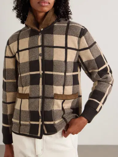 Guest In Residence Reversible Corduroy-trimmed Quilted Shell And Checked Wool And Cashmere-blend Jacket | Thumbnail 3 Guest In Residence Reversible Corduroy-trimmed Quilted Shell And Checked Wool And Cashmere-blend Jacket | Thumbnail 3