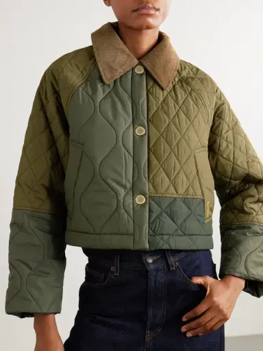 Barbour Lilian Hooded Convertible Corduroy-trimmed Quilted Recycled-shell Coat | Thumbnail 6 Barbour Lilian Hooded Convertible Corduroy-trimmed Quilted Recycled-shell Coat | Thumbnail 6