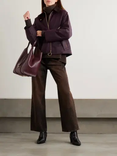 Barbour Arlene Corduroy-trimmed Waxed-cotton Jacket | Thumbnail 2