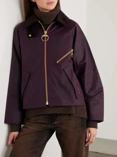 Barbour Arlene Corduroy-trimmed Waxed-cotton Jacket | Thumbnail 3