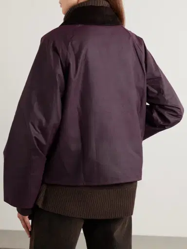 Barbour Arlene Corduroy-trimmed Waxed-cotton Jacket | Thumbnail 4