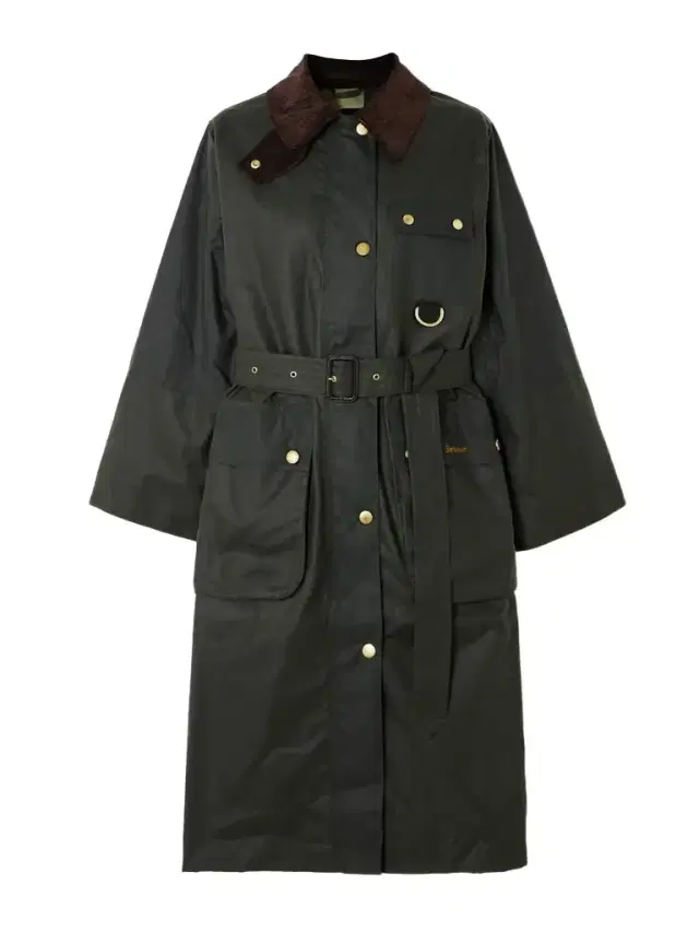 Milda Corduroy-trimmed Waxed-cotton Trench Coat