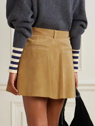 Polo Ralph Lauren Pleated Suede Mini Skirt | Thumbnail 3