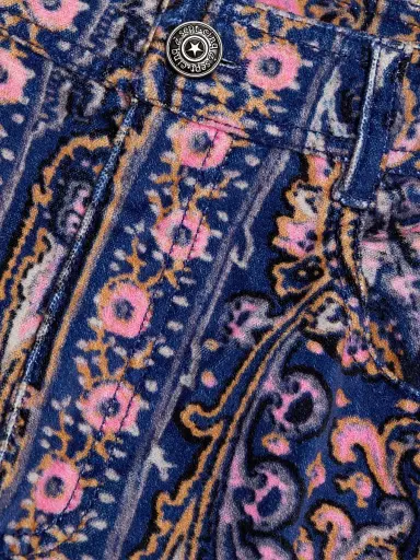 Cinq à Sept Women's Betsy Paisley Velveteen Flared Pants - Indigo Multi | Thumbnail 7