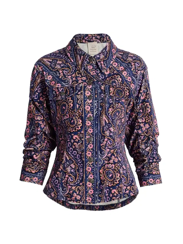 Cinq à Sept Women's Canyon Paisley Velveteen Jacket - Indigo Multi