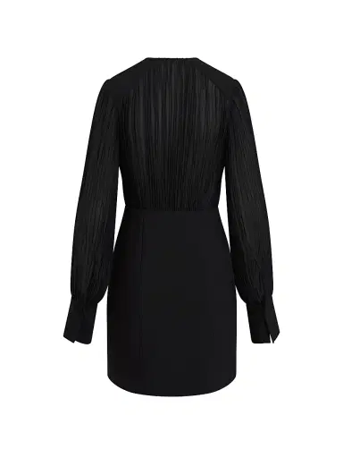 Favorite Daughter Women's The Change Me Pleated V-Neck Minidress - Black | Thumbnail 3 Favorite Daughter Women's The Change Me Pleated V-Neck Minidress - Black | Thumbnail 3