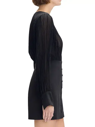 Favorite Daughter Women's The Change Me Pleated V-Neck Minidress - Black | Thumbnail 5 Favorite Daughter Women's The Change Me Pleated V-Neck Minidress - Black | Thumbnail 5