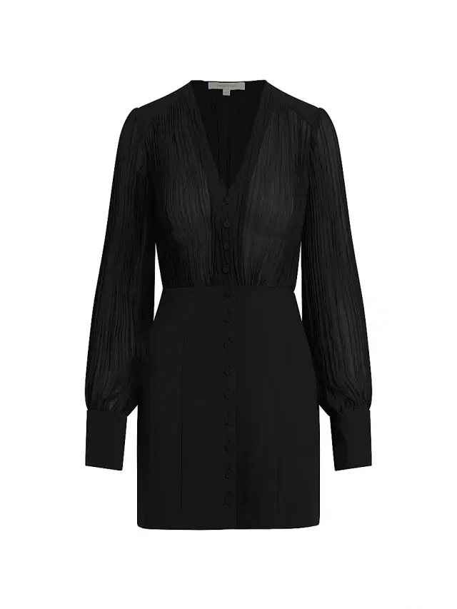 Favorite Daughter Women's The Change Me Pleated V-Neck Minidress - Black