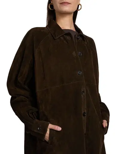 Staud Women's Josette Suede Shirt Jacket - Espresso - Size XL | Thumbnail 6