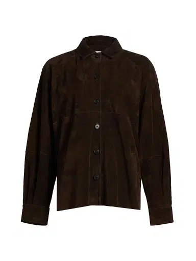 Staud Women's Josette Suede Shirt Jacket - Espresso - Size XL | Thumbnail 1