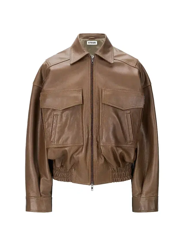Women's Eugene Leather Bomber Jacket - Truffle
