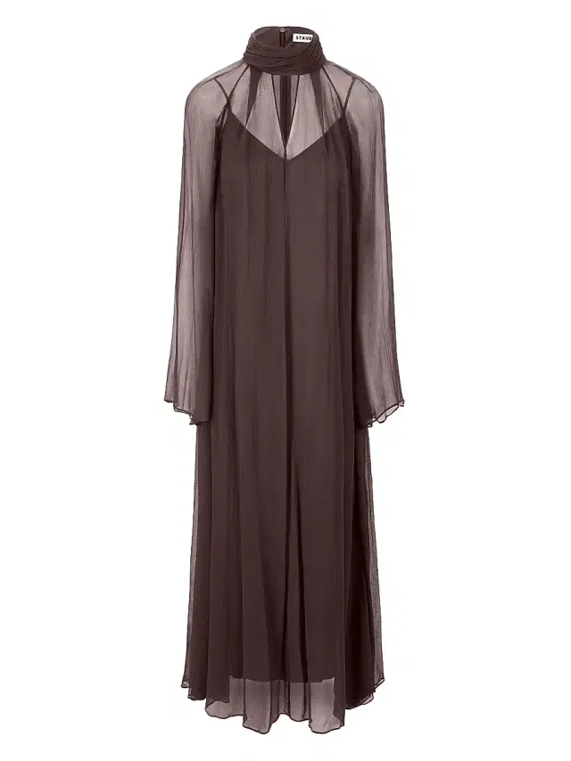 Staud Women's Esther Chiffon Maxi Dress - Earth