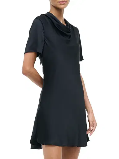 Staud Women's Iris Stretch Silk Minidress - Black - Size Small | Thumbnail 4