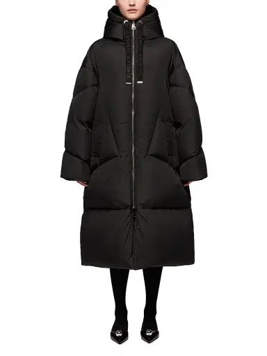 KhrisJoy Women's Long Iconic Milano Down Coat - Black - Size 10 | Thumbnail 2