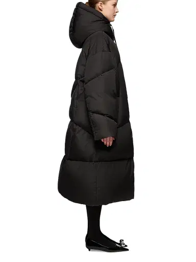 KhrisJoy Women's Long Iconic Milano Down Coat - Black - Size 10 | Thumbnail 3