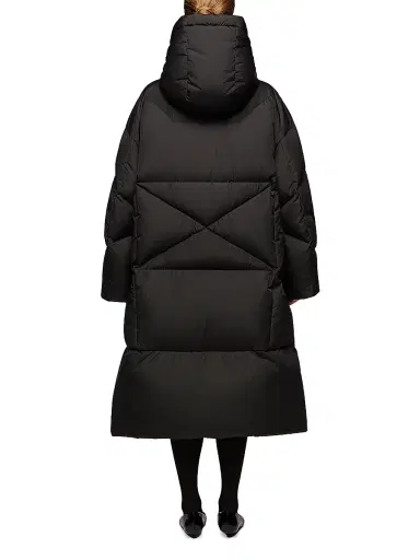 KhrisJoy Women's Long Iconic Milano Down Coat - Black - Size 10 | Thumbnail 4