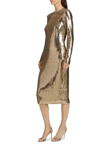 PRABAL GURUNG Women's Sequined Sheath Cocktail Dress - Gold - Size Large | Thumbnail 4